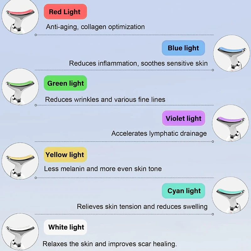 Appareil Lifting Visage & Cou EMS – LED 7 Couleurs