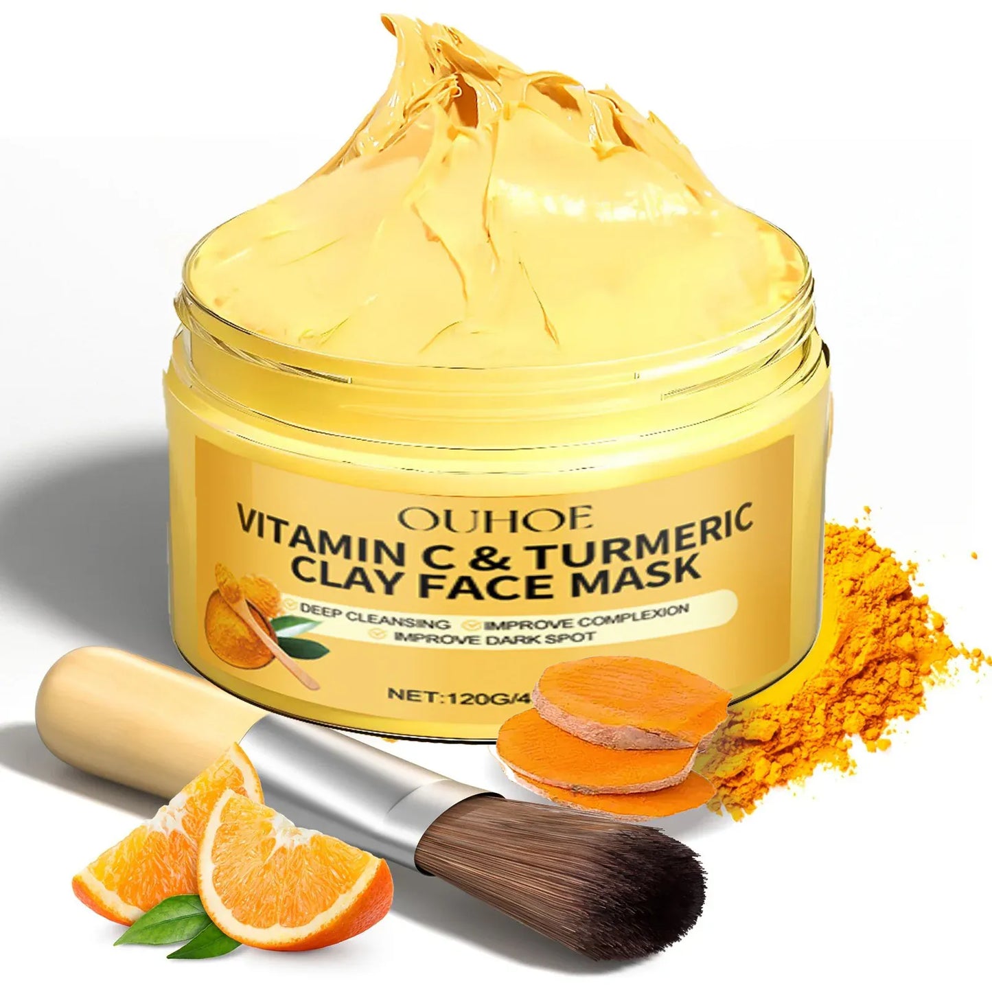 Masque Exfoliant Vitamine C & Curcuma – Peau Nette & Lumineuse