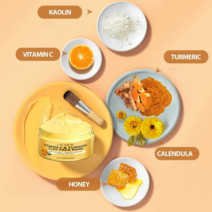 Masque Exfoliant Vitamine C & Curcuma – Peau Nette & Lumineuse