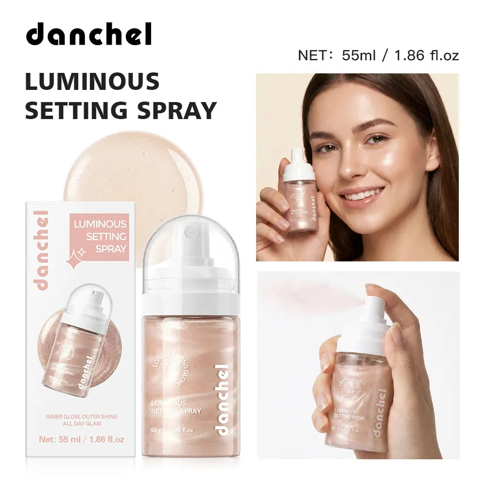 Spray Fixateur de Maquillage Lumineux – Hydratation Longue Durée