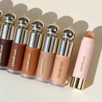 Duo Bronzer & Highlighter Liquide – Contouring 3D Longue Tenue