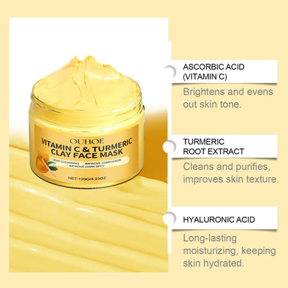 Masque Exfoliant Vitamine C & Curcuma – Peau Nette & Lumineuse